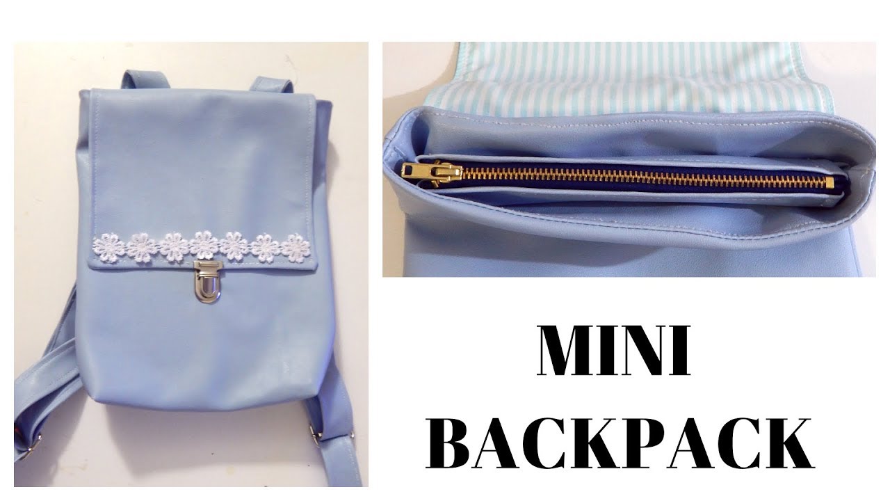 Fashion DIY 20 Mini Backpack with Zipper and Flap YouTube