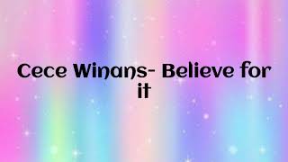 Cece Winans- Believe for it(Lyrics)