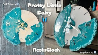 🎨Full Tutorial Of Pretty EpoxyWall Clock 🦋| Wall Clock Step by Step Guide 🔞💙Must Watch 🦋