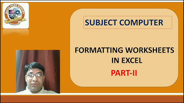 Class 6th l Computer l Chapter 7 I Formatting Worksheets In Excel l part-II