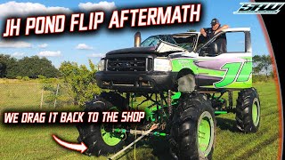 JH Diesel Flipped His MegaTruck Into Cleetus' Pond...What Happened After That? (We Made It Worse)