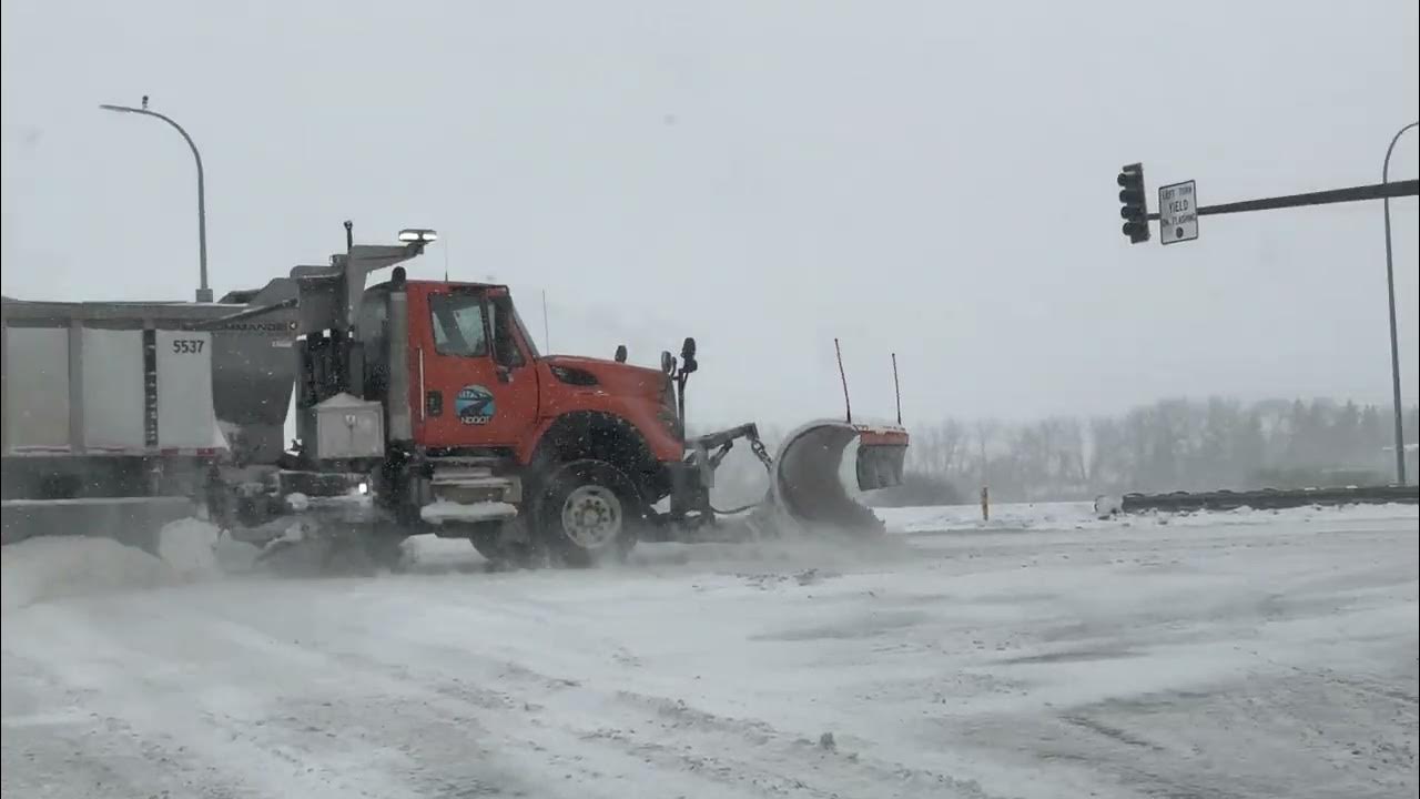 Snow plough during Blizzard in Minot, North Dakota YouTube