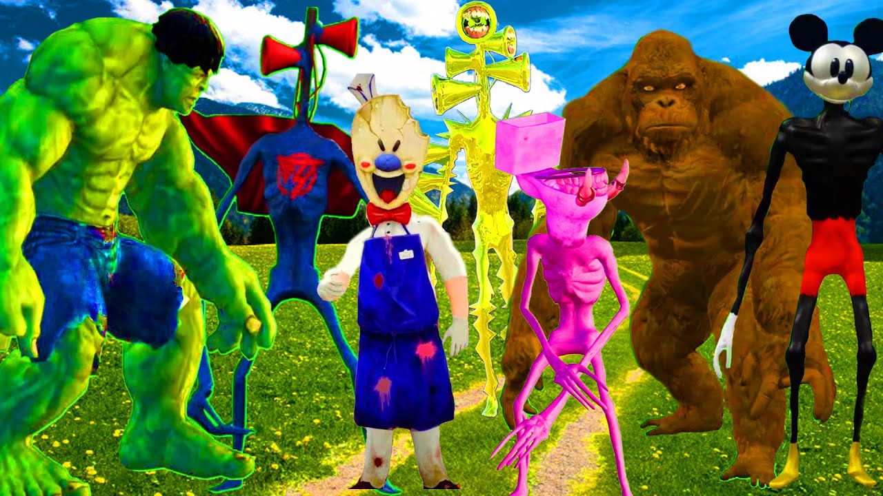 Team Siren head VS Hulk VS Tv head VS Kong Monsters Trevor henderson ...