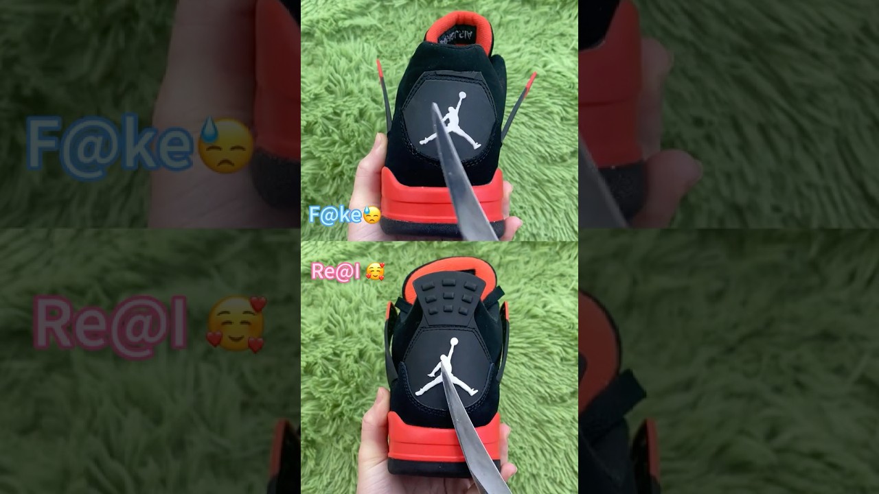 Оригинальные и поддельные кроссовки Red Thunder Jordan 4 