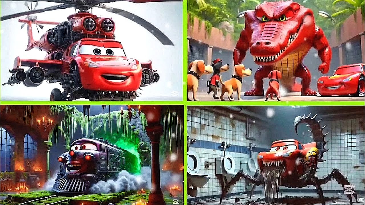 McQueen Helicopter 🆚 McQueen Crocodile 🆚 McQueen Train 🆚 McQueen Scorpion Tiles Hop EDM Rush