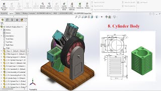 Designing a Six Cylinder Radial Engine in SolidWorks | Step-by-Step Tutorial 8. Cylinder Body