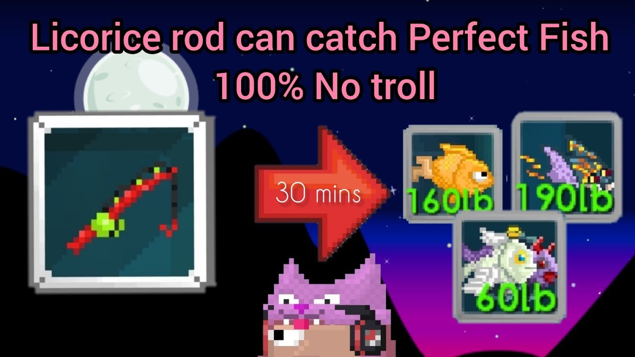 Growtopia Licorice Rod can catch Perfect Fish!!! 2020 (No troll