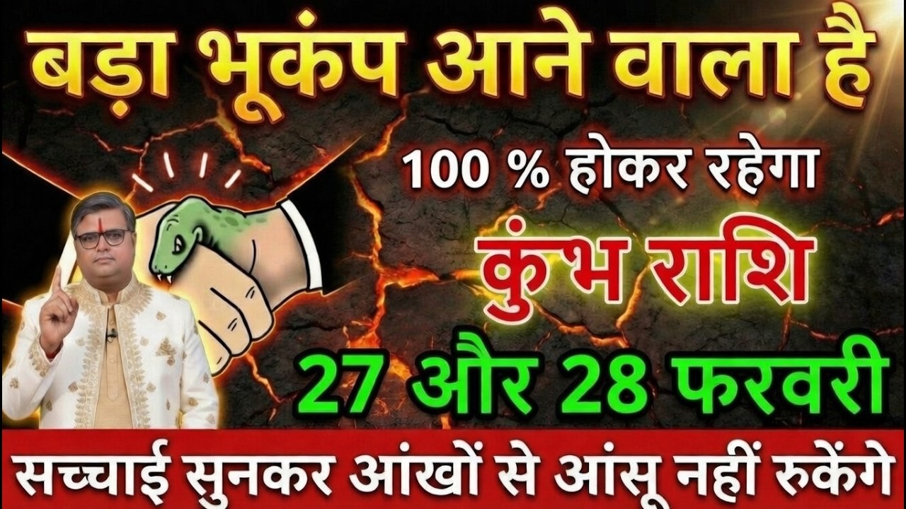 कुम्भ राशि 26 और 27 फरवरी बड़ा भूकंप आने वाला है 100 % होकर रहेगा एकदम अकेले में देखना@kumbhjyotish