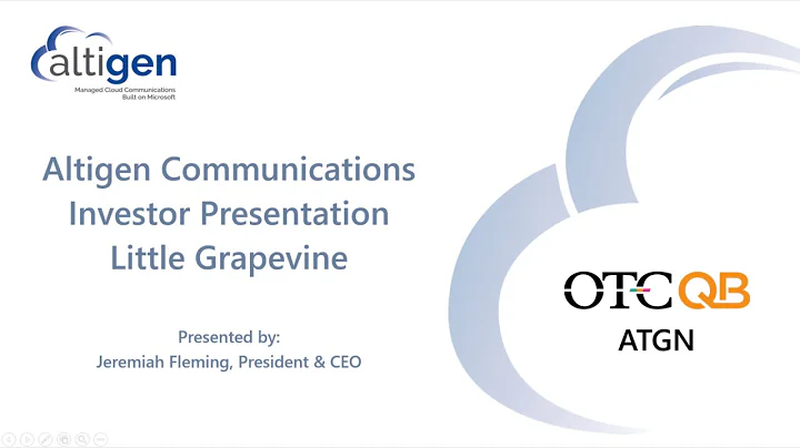 Altigen CEO Jerry Fleming Live Webcast & Virtual P...