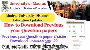 How to download Previous Year Question Papers | Demo Video |  Madras University IDE | ClassLIKE