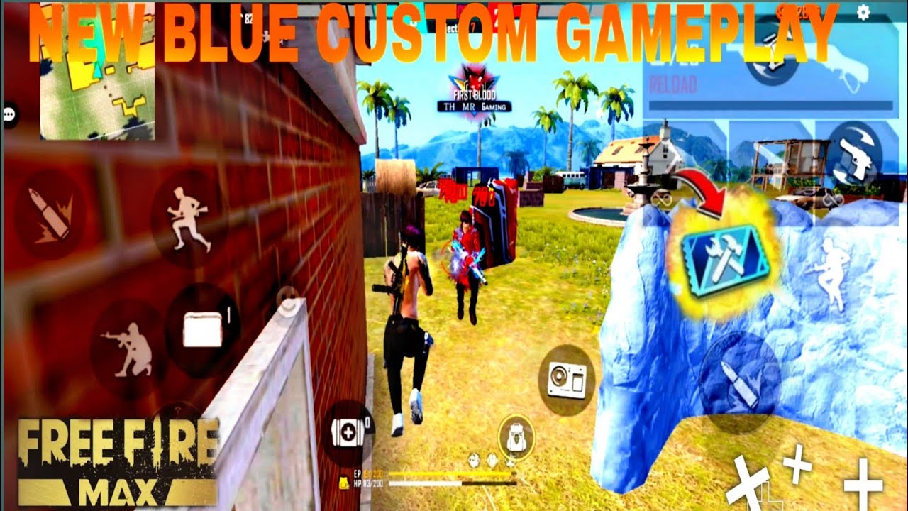 blue custom room card gameplay/free fire max