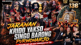 seni jaranan singo Barong feat kridho yakso live in lapangan purwoharjo