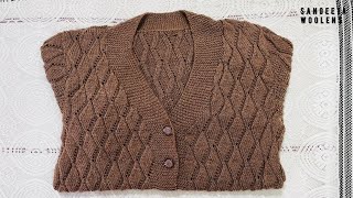 Learn how to knit full size ladies cardigan - new design