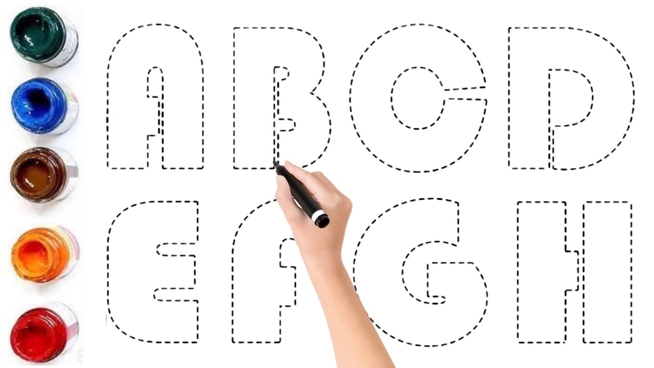 ABCDEFGH Рисование и раскрашивание алфавита для детей / ABCD, Рисование ABC, Песенка для обучения...