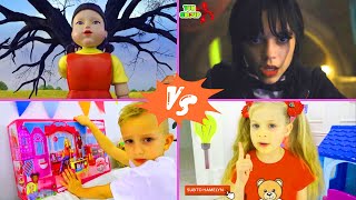 SQUID GANE 2 🆚 WEDNESDAY 🆚 DIANA 🆚 ROMA   Tiles Hop #8 screenshot 4