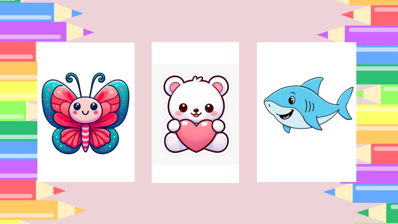 How to Draw Cute Animals Drawing for Kids | Easy Drawing for Kids Step By Step 