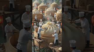 🥟 Tiny Workers Making Giant Dumplings!#Dumpling #BaoBun #MiniatureWorld #TinyWorkers #FoodFactory