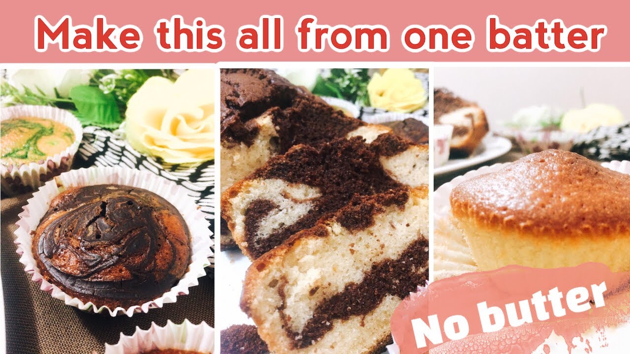 How o make marble cake,cupcakes,butter cake,chocolate cake,cake with one batter | cake with oil