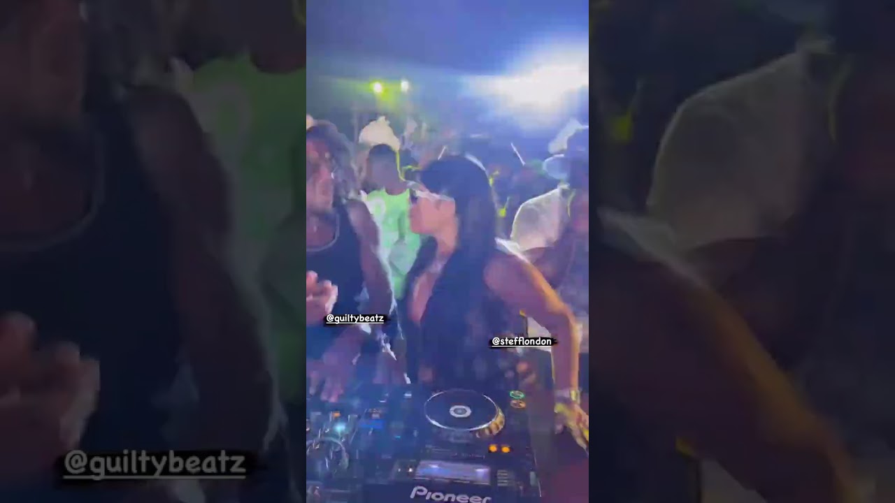 Stefflon Don and Guilty Beatz partying at The Polo Beach Club in Ghana. 