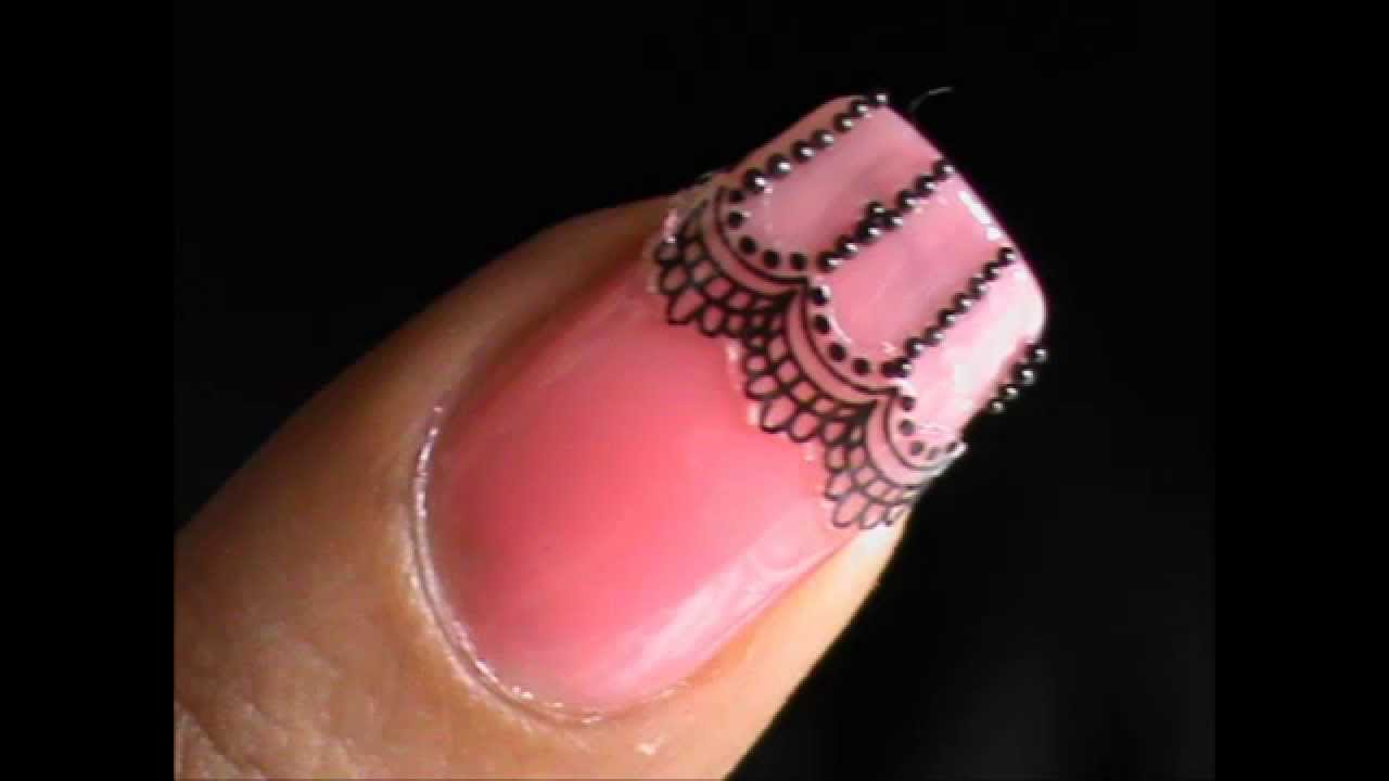 Sticker - Lace nail design tutorial !