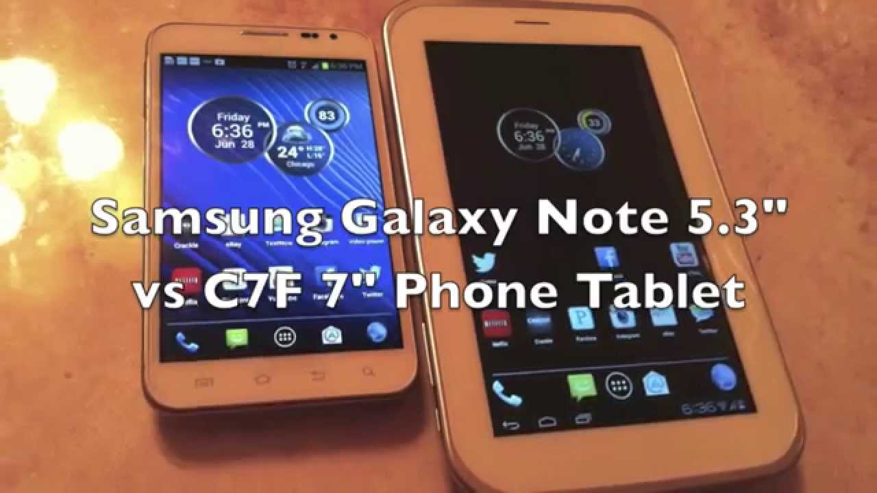 C7F 7" Giant Android Phablet Size Comparison