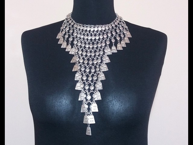 Collier Statement Païen Arménien En Acier Inoxydable Argenté - Longueur 41-45 Cm, Style Ethnique