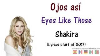 Shakira - Ojos Asi Lyrics English and Spanish Resimi