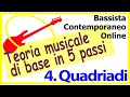 Teoria musicale di base applicata al basso: Passo 4 QUADRIADI
