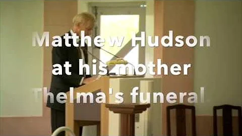Matthew speaking at Thelma Hudson's Funeral