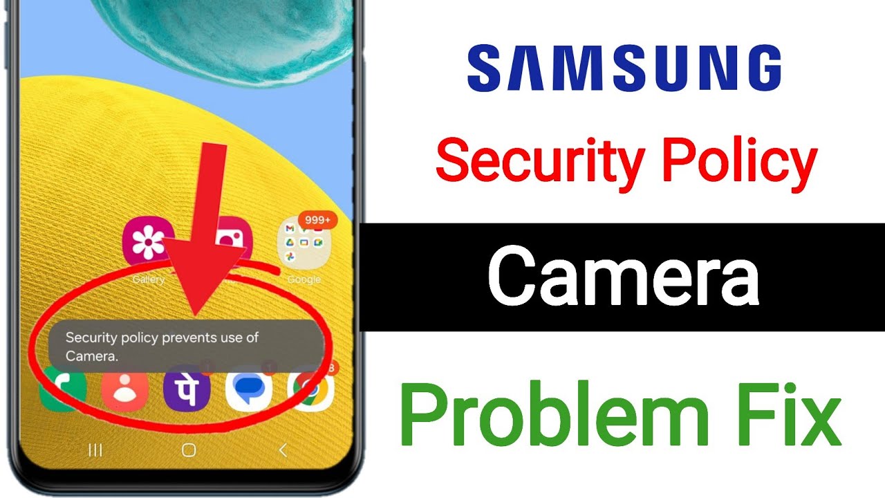 Security Policy Prevents Use OF Camera How To Fix Samsung || security policy prevents use of camera