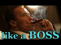 Arnold Schwarzenegger smoking cigars like a boss