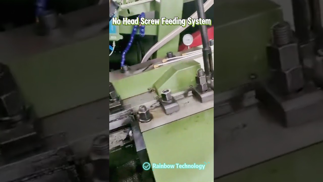 Rainbow thread rolling machine for producing no head screws