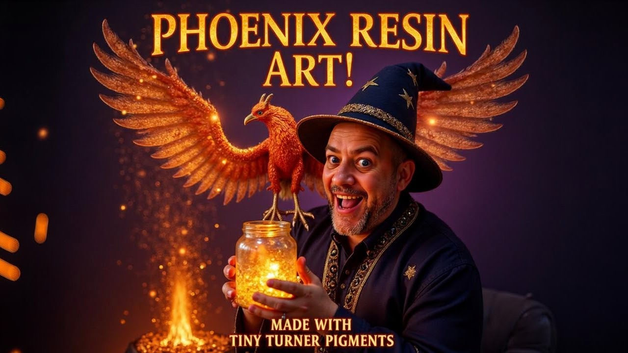 INSANE Phoenix Resin Art with TINY TURNER Pigments – Fire, Feathers & Resin MAGIC! 🔥🦅