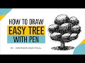 How to draw easy tree with pen  by harvinder singh phull