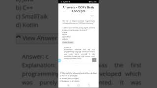 MCQs of OOPs Java Programming