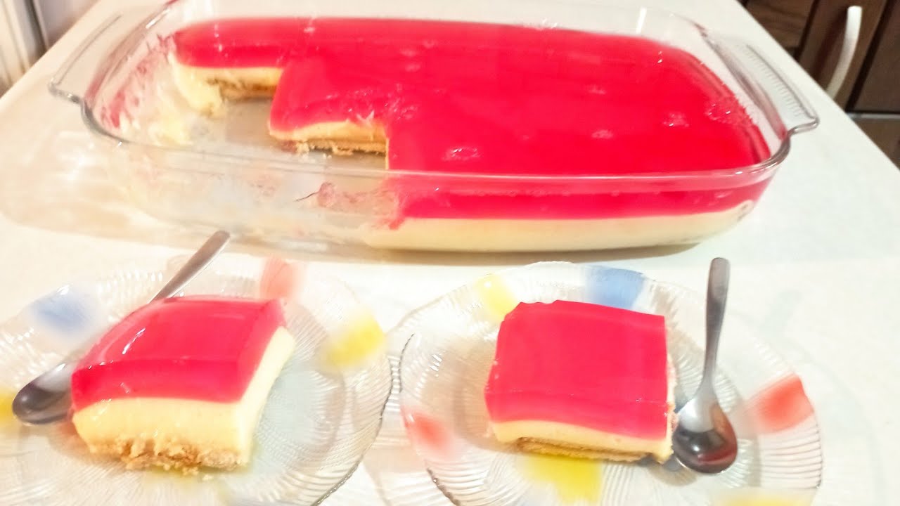 Δροσερό γλυκό ψυγείου με μπισκότα και ζελέ!!