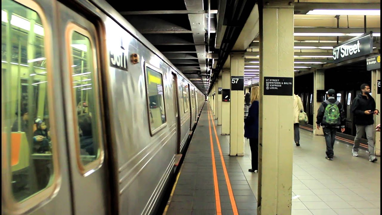 BMT Subway Whitehall St. Bound R46 (R) Train at W. 57th Street YouTube