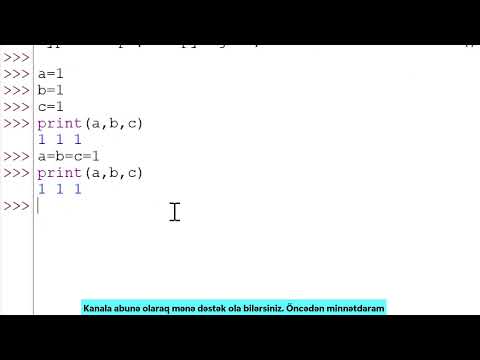 Python 7-ci dərs, çoxlu mənimsətmə   Made with Clipchamp