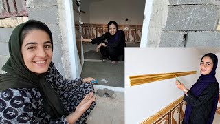 Zohrehs Artwork And Nargess Delight After The Completion Of The Cement-Finishing Work On The House
