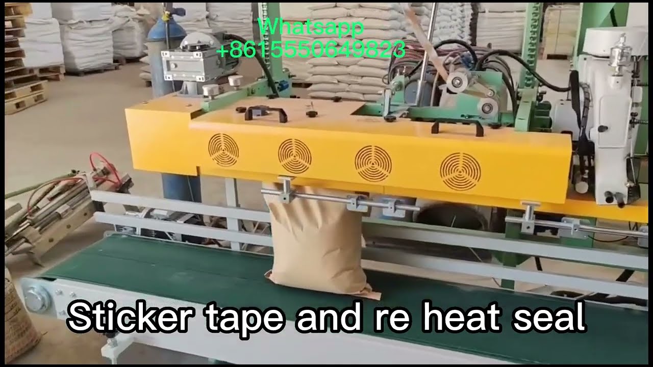 Automatic（Kraft Paper + PE Liner ) kraft paper bag sealing machine sealer for milk powder flour bag