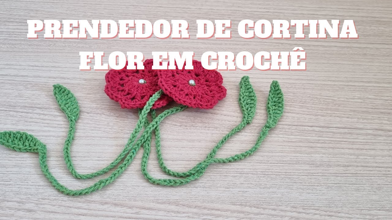 PRENDEDOR DE CORTINA FLOR EM CROCHÊ