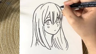 تعلم رسم فتاة انمي بطريقة سهلة| تعلم الرسم