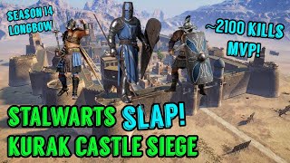 Conquerors Blade: ~2100 killscore MVP! Stalwarts Kurak Castle Siege Gameplay (Season 14 Longbow)