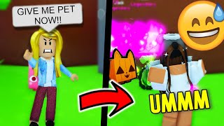 TOXIC NOOB Finds Out I'm a YOUTUBER and Tries To Scam Me! (ROBLOX PET SIMULATOR X)