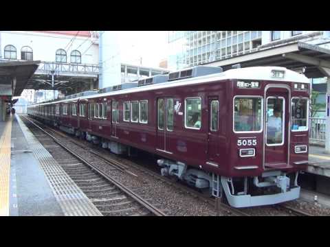 阪急5000系5004F　6両編成今津北線運用宝塚行き　甲東園