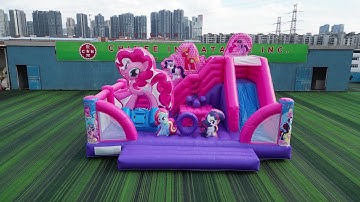 ✨Commercial My Little Pony Bouncy Castle with Slide | Chinee Inflatables Factory T8-1398C
