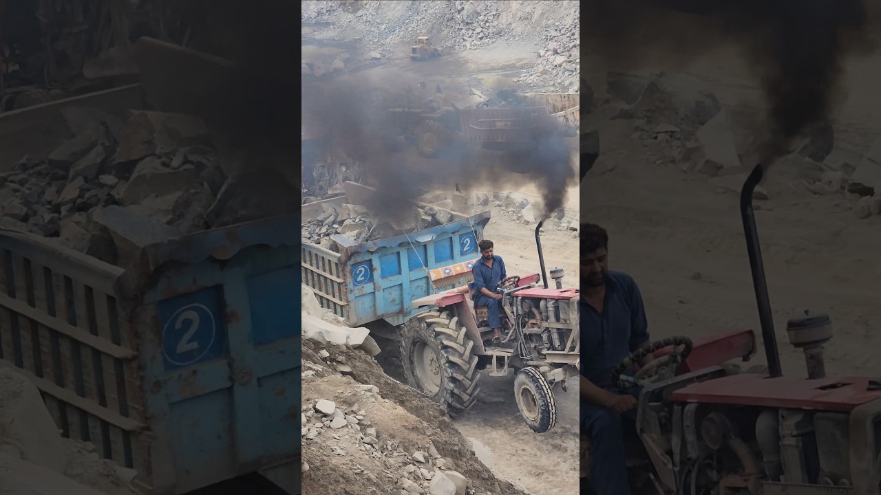 Big Rock Transport from Mining Site | Heavy Tractor Trolleys in Action | 