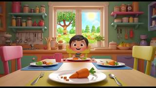 Carrot Song for Kids 🥕 | Funny Carrot on Dining Table | Nursery Rhymes &amp; Baby Songs