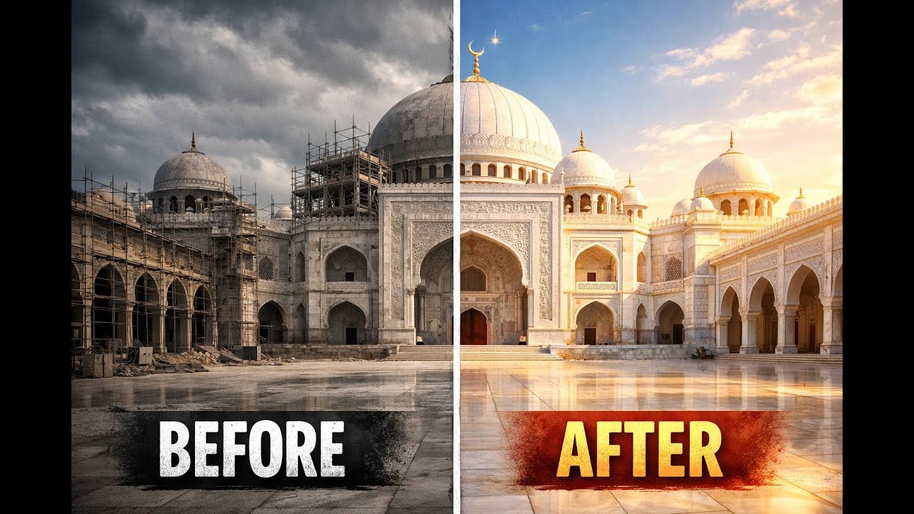 Islamic Palace Before and After Transformation | Stunning Islamic Architecture |  Visual Masterpiece