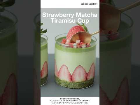 딸기 말차 티라미수 컵 No-Bake but <strong>cafe</strong>-level! Strawberry Matcha Tiramisu <strong>Cup</strong> Dessert #Shorts